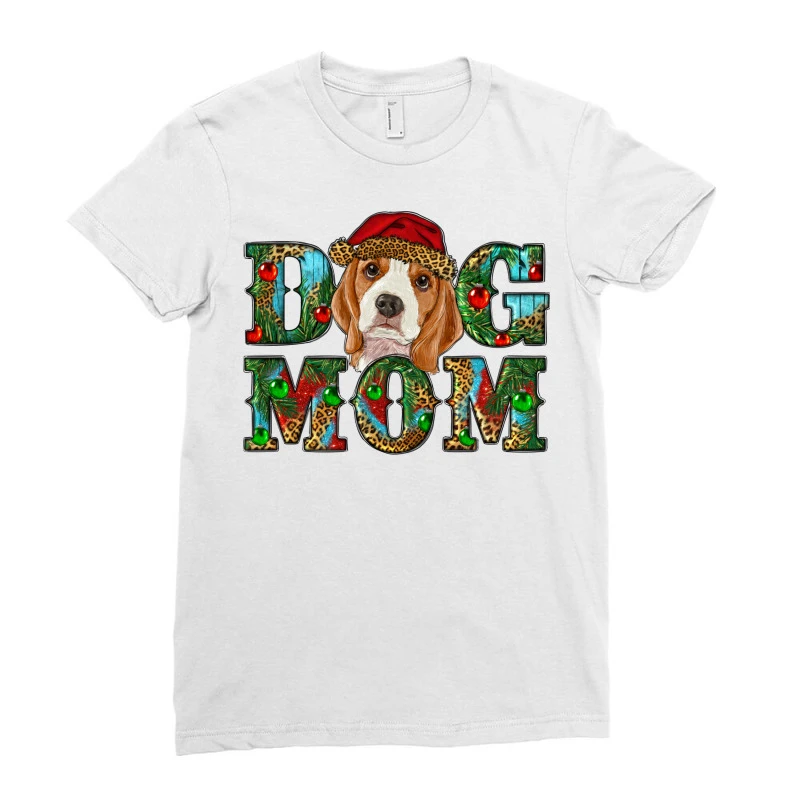 Christmas Beagle Dog Mom Ladies Fitted T-Shirt 3 Christmas Beagle Dog Mom Ladies Fitted T-Shirt - Image 3
