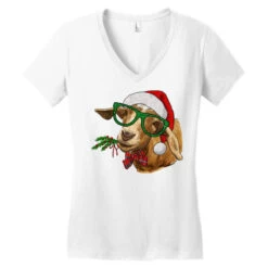 Christmas Glasses Goat Women's V-Neck T-Shirt 7 Christmas Glasses Goat Women's V-Neck T-Shirt -Santa Clothing Shop pd.2526694652.72.25095193.s3.1 front white ffffff none x0y0 138 800x800 1