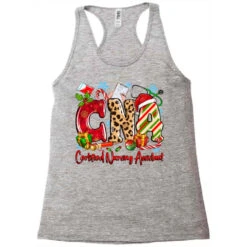 CNA Certified Nursing Assistant Christmas Racerback Tank -Santa Clothing Shop pd.2526695553.45.25094986.s3.1 front grey ffffff none x0y0 144 800x800 1