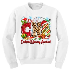 CNA Certified Nursing Assistant Christmas Youth Sweatshirt -Santa Clothing Shop pd.2526695570.52.25094986.s3.1 front white ffffff none x0y0 169 800x800 1