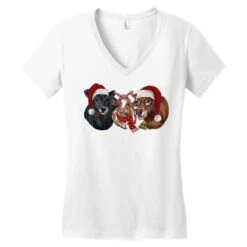 Christmas Cows Women's V-Neck T-Shirt -Santa Clothing Shop pd.2526695684.72.25095196.s3.1 front white ffffff none x0y0 138 800x800 1