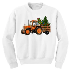 Christmas Orange Farm Tractor Youth Sweatshirt 7 Christmas Orange Farm Tractor Youth Sweatshirt -Santa Clothing Shop pd.2526699292.52.25095228.s3.1 front white ffffff none x0y0 169 800x800 1