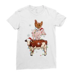 Merry Christmas Farm Animals Ladies Fitted T-Shirt -Santa Clothing Shop pd.2526704009.36.25093801.s3.1 front white ffffff none x13y0 128 800x800 1