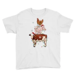 Merry Christmas Farm Animals Youth Tee -Santa Clothing Shop pd.2526704030.37.25093801.s3.1 front white ffffff none x14.5y0 100 800x800 1