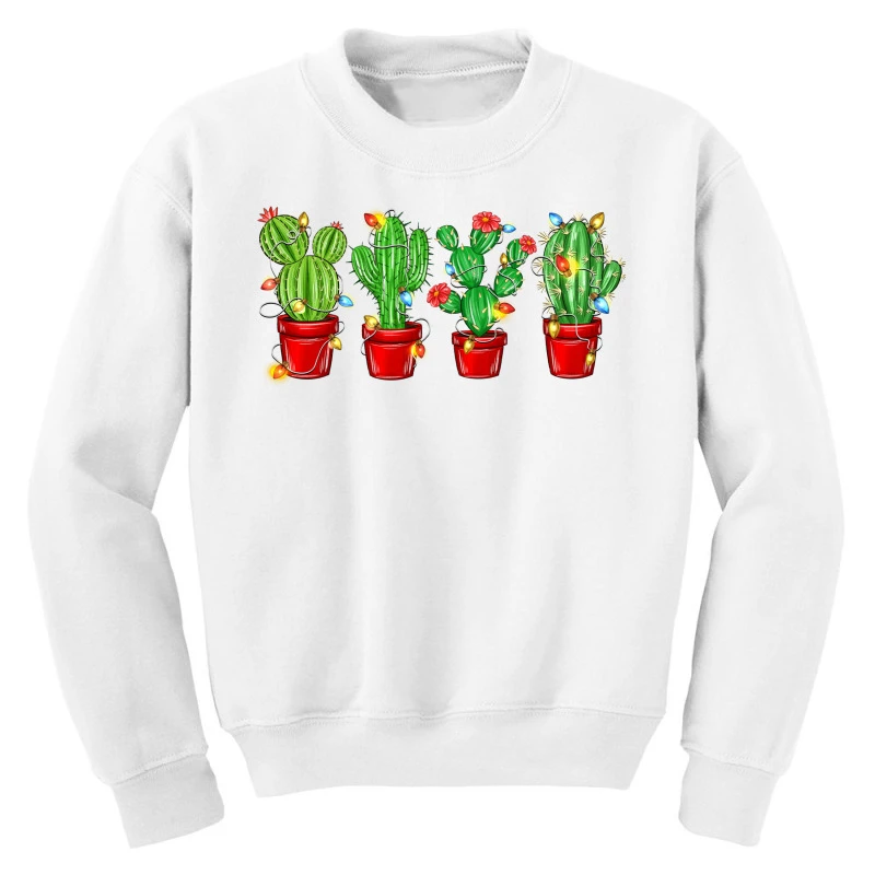 Christmas Cactuses Youth Sweatshirt 3 Christmas Cactuses Youth Sweatshirt - Image 3