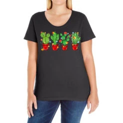 Christmas Cactuses Ladies Curvy T-Shirt