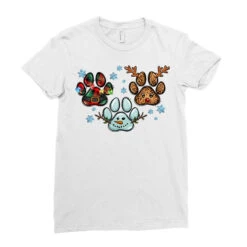 Christmas Paws Ladies Fitted T-Shirt -Santa Clothing Shop pd.2526705102.36.25095316.s3.1 front white ffffff none x0y0 154 800x800 1