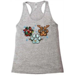 Christmas Paws Racerback Tank 7 Christmas Paws Racerback Tank -Santa Clothing Shop pd.2526705113.45.25095316.s3.1 front grey ffffff none x0y0 144 800x800 1