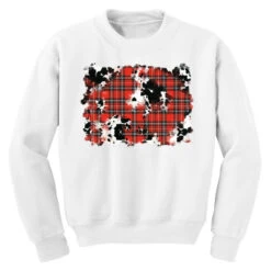 Christmas Plaid Cowhide Pattern Background Youth Sweatshirt -Santa Clothing Shop pd.2526705457.52.25095319.s3.1 front white ffffff none x0y0 169 800x800 1