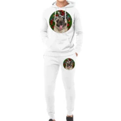 Christmas Pug With Buffalo Plaid Hoodie & Jogger Set