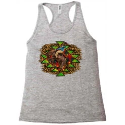 Western Christmas Rodeo Distressed Racerback Tank -Santa Clothing Shop pd.2526708074.45.25095352.s3.1 front grey ffffff none x0y0 144 800x800 1
