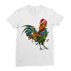 Christmas Lights Rooster Ladies Fitted T-Shirt 7 Christmas Lights Rooster Ladies Fitted T-Shirt -Santa Clothing Shop pd.2526708319.36.25095346.s3.1 front white ffffff none x0y0 154 800x800 1