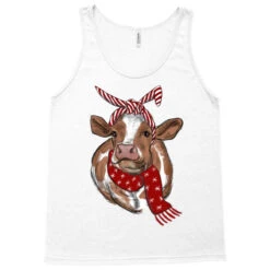 Christmas Heifer With Scarf Tank Top -Santa Clothing Shop pd.2526708436.30.25095347.s3.1 front white ffffff none x18y0 144 800x800 1