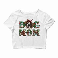 Western Christmas Dog Mom St Bernard Crop Top