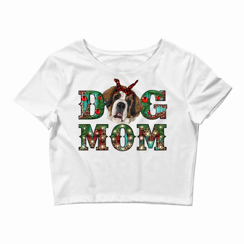 Western Christmas Dog Mom St Bernard Crop Top 1 Western Christmas Dog Mom St Bernard Crop Top