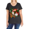 Christmas Truck And Gnome Ladies Curvy T-Shirt