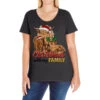 Cow And Calves Christmas With My Family Ladies Curvy T-Shirt