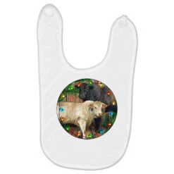 Christmas Charolais Bull And Black Angus Bull Baby Bibs