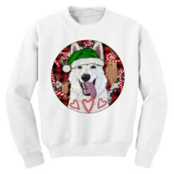 Christmas White Shepherd With Buffalo Plaid Youth Sweatshirt 7 Christmas White Shepherd With Buffalo Plaid Youth Sweatshirt -Santa Clothing Shop pd.2526725638.52.25095398.s3.1 front white ffffff none x0y0 169 800x800 1