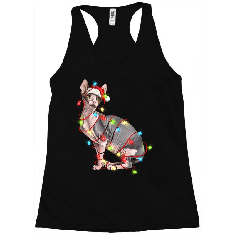 Christmas Sphynx Cat Racerback Tank 3 Christmas Sphynx Cat Racerback Tank - Image 3