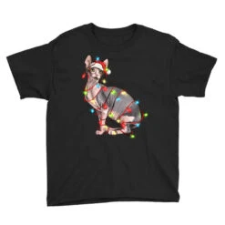 Christmas Sphynx Cat Youth Tee -Santa Clothing Shop pd.2526739253.37.25093240.s3.1 front black ffffff none x3y0 123 800x800 1