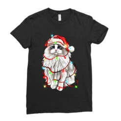 Christmas Ragdoll Cat Ladies Fitted T-Shirt -Santa Clothing Shop pd.2526740988.36.25093237.s3.1 front black ffffff none x8.5y0 137 800x800 1