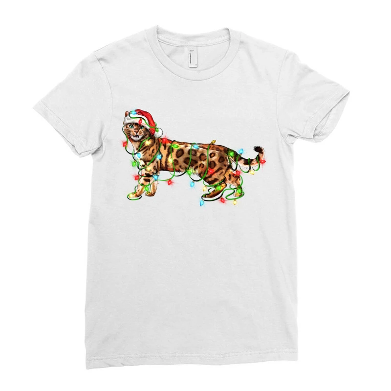 Christmas Bengal Cat Ladies Fitted T-Shirt 3 Christmas Bengal Cat Ladies Fitted T-Shirt - Image 3