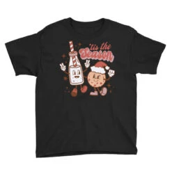 Tis The Season Christmas Milk And Cookie Youth Tee 7 Tis The Season Christmas Milk And Cookie Youth Tee -Santa Clothing Shop pd.2526746069.37.25095535.s3.1 front black ffffff none x0y0 129 800x800 1