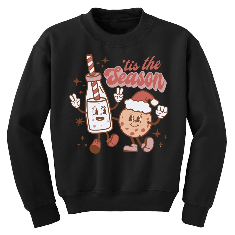 Tis The Season Christmas Milk And Cookie Youth Sweatshirt 3 Tis The Season Christmas Milk And Cookie Youth Sweatshirt - Image 3