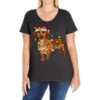 Dachshund Christmas Lights Ladies Curvy T-Shirt