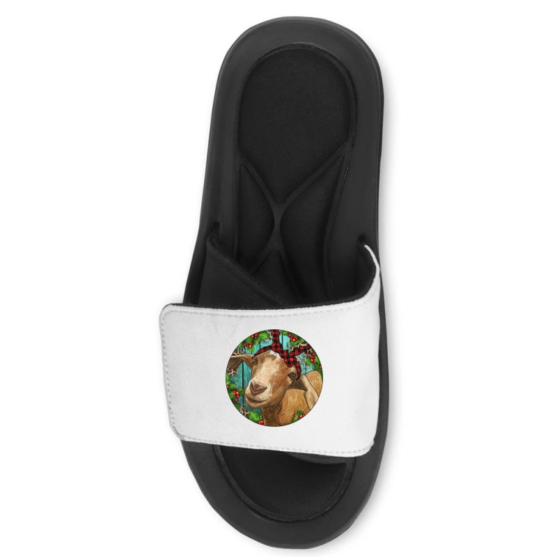 Farm Goat Christmas Slide Sandal 2 Farm Goat Christmas Slide Sandal - Image 2