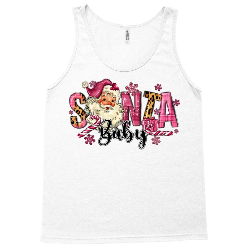 Santa Baby Pink Christmas Tank Top 3 Santa Baby Pink Christmas Tank Top - Image 3