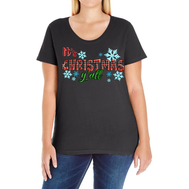 It's Christmas Y'all Season Winter Ladies Curvy T-Shirt 1 It's Christmas Y'all Season Winter Ladies Curvy T-Shirt