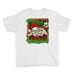 Merry Christmas Pig Youth Tee 7 Merry Christmas Pig Youth Tee -Santa Clothing Shop pd.2526785781.37.25097043.s3.1 front white ffffff none x0y0 129 800x800 1