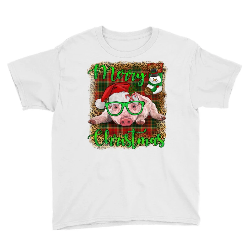 Merry Christmas Pig Youth Tee 3 Merry Christmas Pig Youth Tee - Image 3