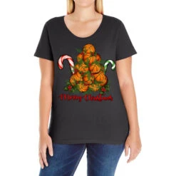 Merry Christmas Basketball Ladies Curvy T-Shirt