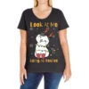 Look At Me Being All Festive Funny Cat Christmas Ladies Curvy T-Shirt