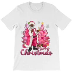 Pink Merry Christmas Black Santa T-Shirt -Santa Clothing Shop pd.2526787886.24.25095487.s3.1 front white ffffff none x0y35 180 800x800 1