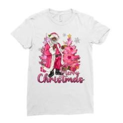 Pink Merry Christmas Black Santa Ladies Fitted T-Shirt -Santa Clothing Shop pd.2526787943.36.25095487.s3.1 front white ffffff none x0y0 154 800x800 1