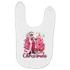 Pink Merry Christmas Black Santa Baby Bibs