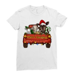 Merry Christmas Truck Farm Animals Ladies Fitted T-Shirt -Santa Clothing Shop pd.2526788585.36.25097064.s3.1 front white ffffff none x0y0 154 800x800 1