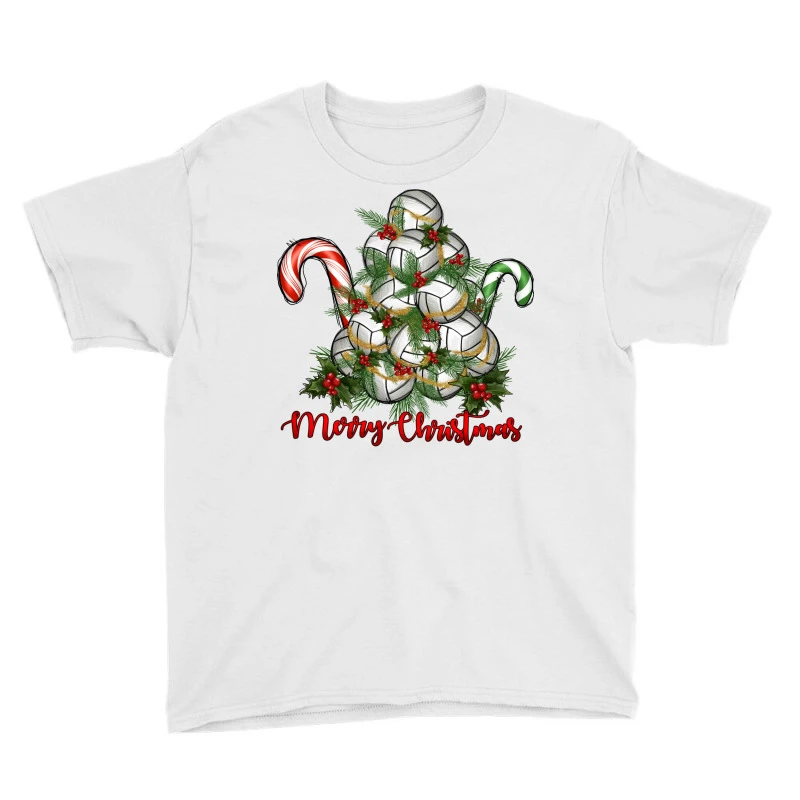 Merry Christmas Volleyball Youth Tee 3 Merry Christmas Volleyball Youth Tee - Image 3