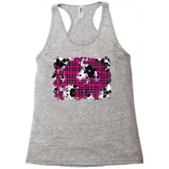 Pink Christmas Plaid Cowhide Pattern Background Racerback Tank -Santa Clothing Shop pd.2526794816.45.25097116.s3.1 front grey ffffff none x0y0 144 800x800 1