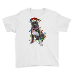 Pitbull With Christmas Lights Youth Tee -Santa Clothing Shop pd.2526795348.37.25097114.s3.1 front white ffffff none x16.5y0 96 800x800 1