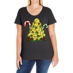Lightning Softball Christmas Tree Ladies Curvy T-Shirt