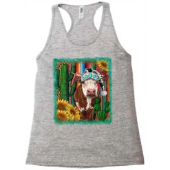 Western Christmas Cow Racerback Tank -Santa Clothing Shop pd.2526803940.45.25097255.s3.1 front grey ffffff none x0y0 144 800x800 1