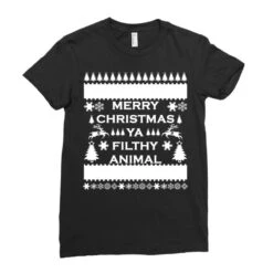 Merry Christmas Ya Filthy Animal Ladies Fitted T-Shirt -Santa Clothing Shop pd.2526806832.36.25097304.s3.1 front black ffffff none x0y0 154 800x800 1