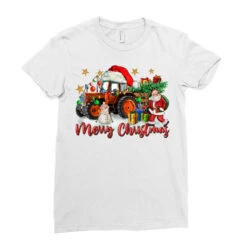 Christmas Orange Tractor With Santa And Snowman Ladies Fitted T-Shirt -Santa Clothing Shop pd.2526817785.36.25097501.s3.1 front white ffffff none x0y0 154 800x800 1