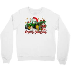 Christmas Green Tractor With Santa And Snowman Crewneck Sweatshirt -Santa Clothing Shop pd.2526818041.32.25097497.s3.1 front white ffffff none x0y0 124 800x800 1