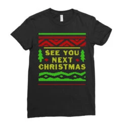 See You Next Christmas Ladies Fitted T-Shirt -Santa Clothing Shop pd.2526872593.36.25085355.s3.1 front black ffffff none x0y0 154 800x800 1